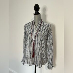 Kenar Blue and White Striped Top